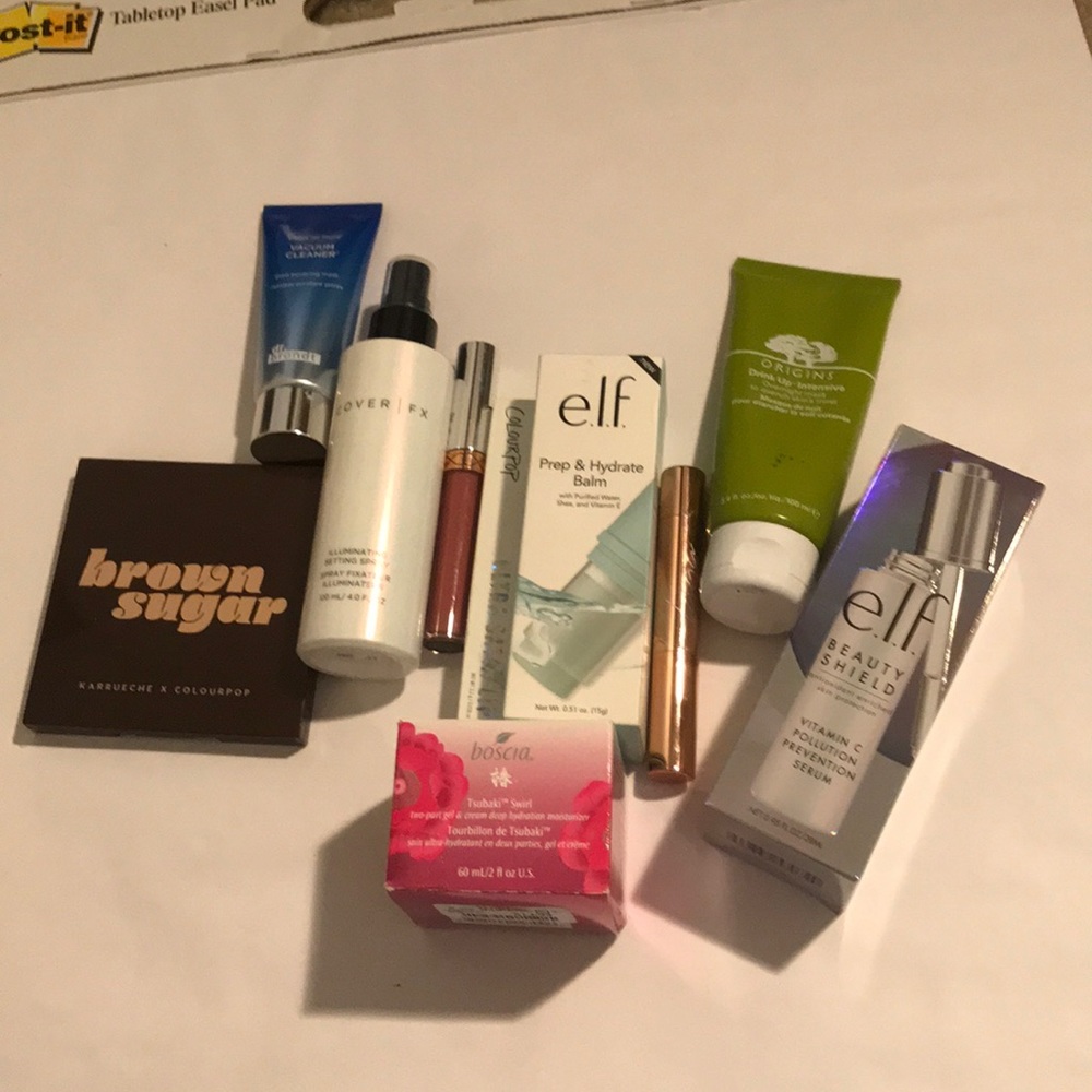 Random skin care and cosmetics bundle.